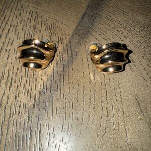 Elegant Gold-Tone Wave Earrings